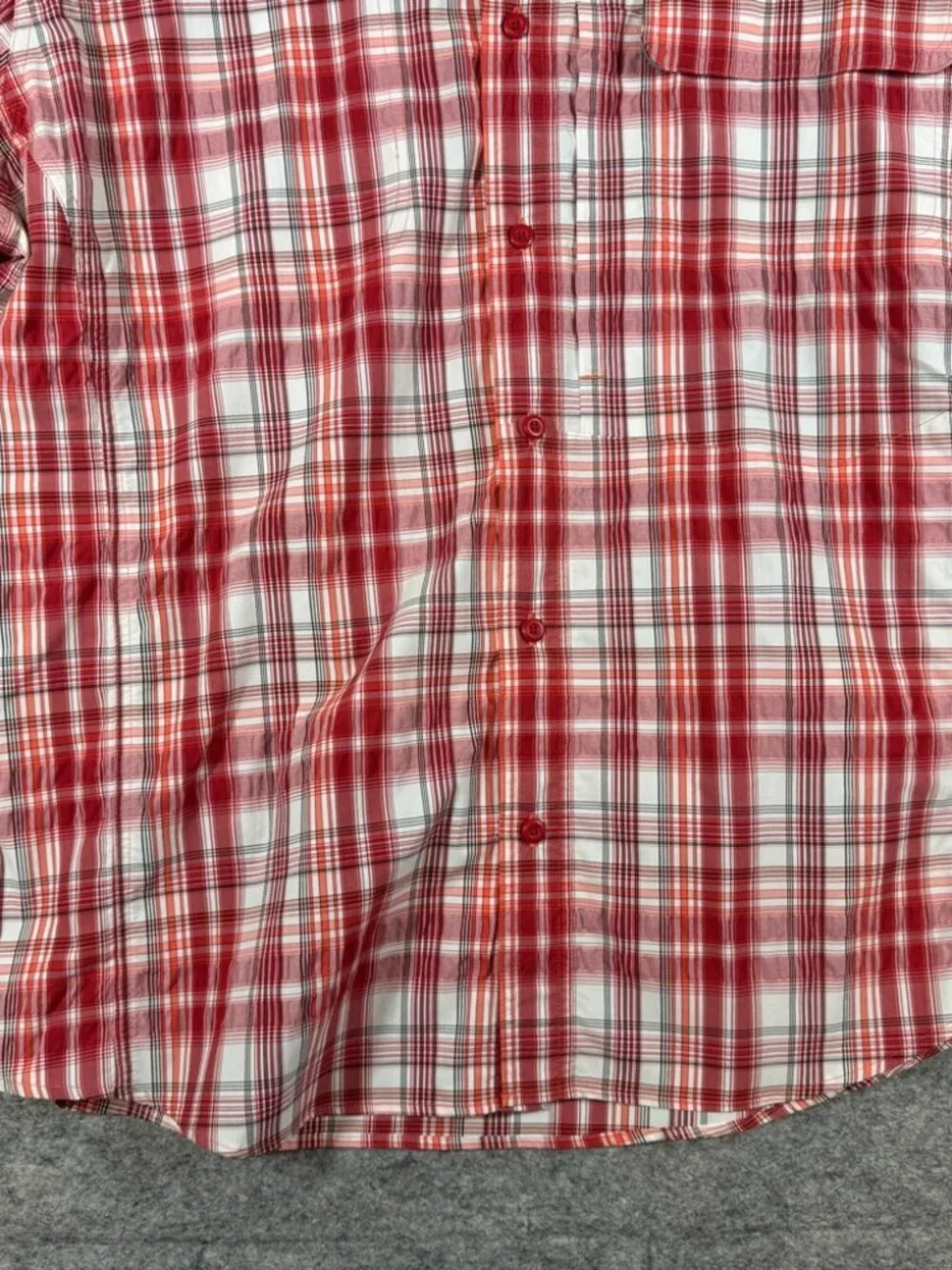 Woolrich Plaid Outdoor Button Down Shirt Red White Hiking Fishing Size XXL - Picture 4 of 14
